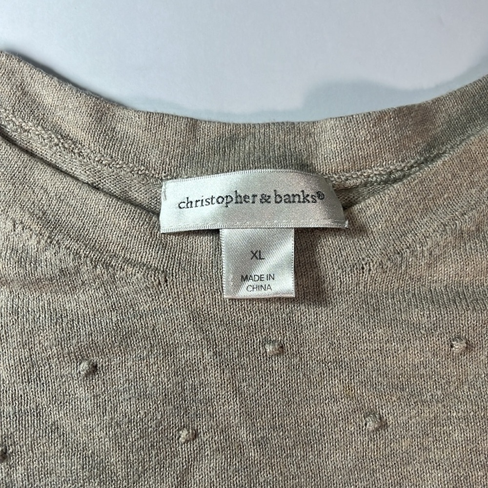 Christopher & Banks Sweater size XL tan/cream bubble texture - Picture 4 of 6